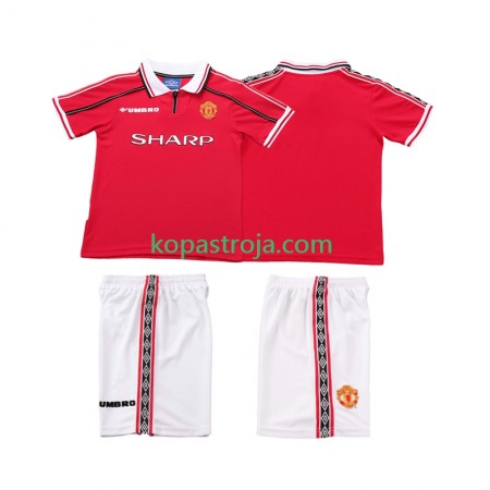 Billiga Fotbollströjor Manchester United 1999 Retro Barn Hemma tröja 1998 Kortärmad